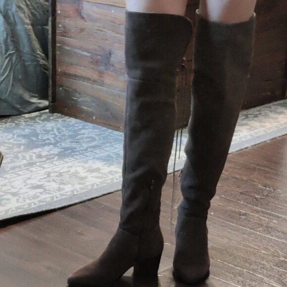 Aldo Over-the-Knee Boots/Thigh-High Boots, Brown Suede – Block Heel Size 7 - Picture 2 of 7